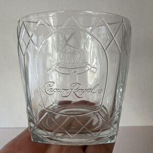 Crown Royal Whiskey Embossed Diamond Glass Cup